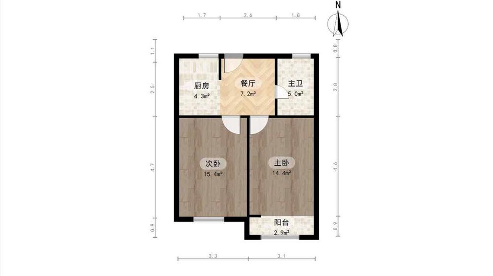 小區主力戶型為49平左右一房,60-70平兩房為主!